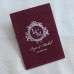 Gold Mirror Invitation Card With Velvet Holder Foiling Printing Wine Red
